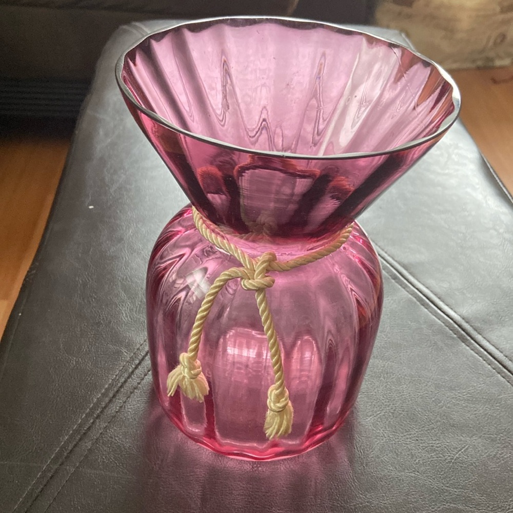 Cranberry glass vase